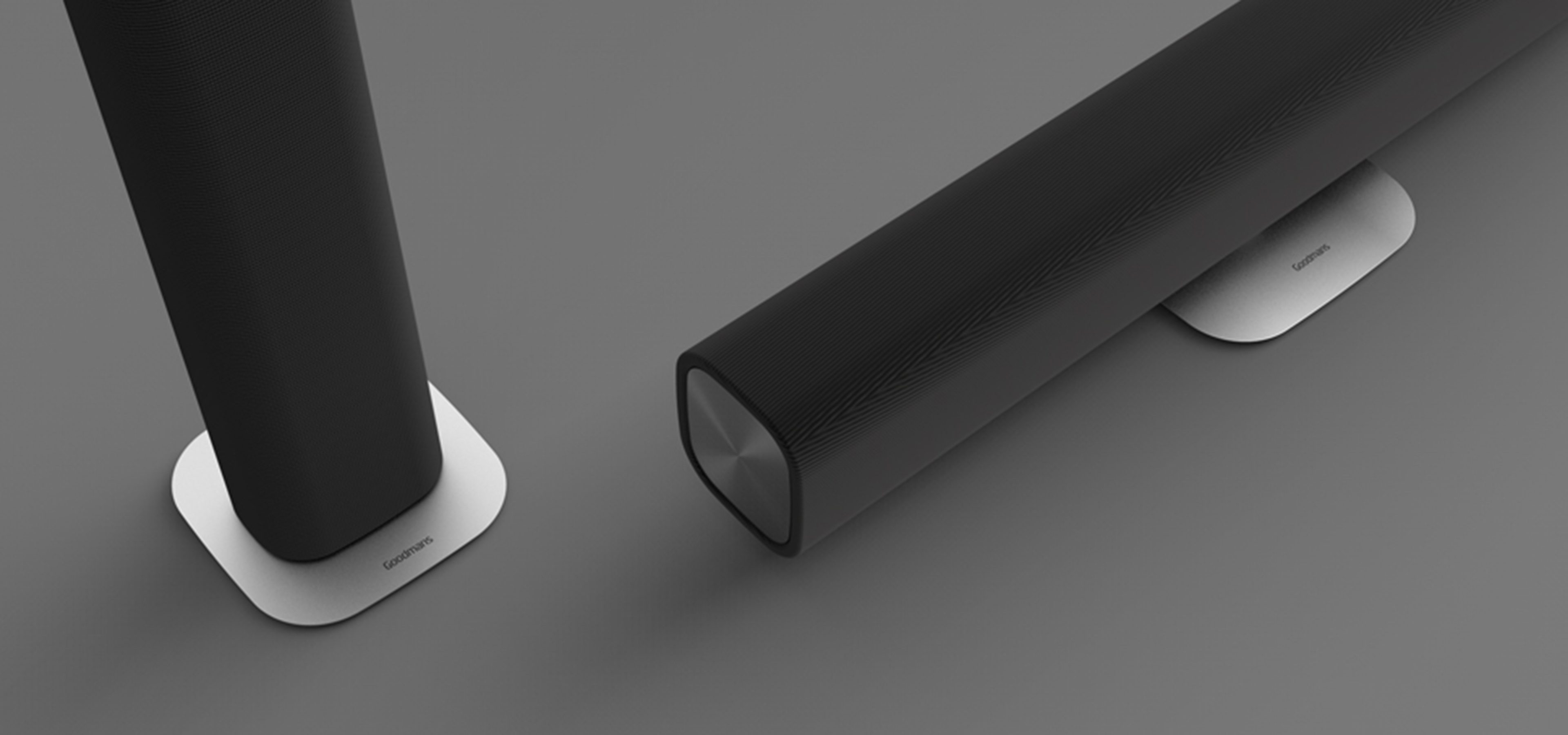 Goodmans aspect soundbar in horizontal and upright orientation
