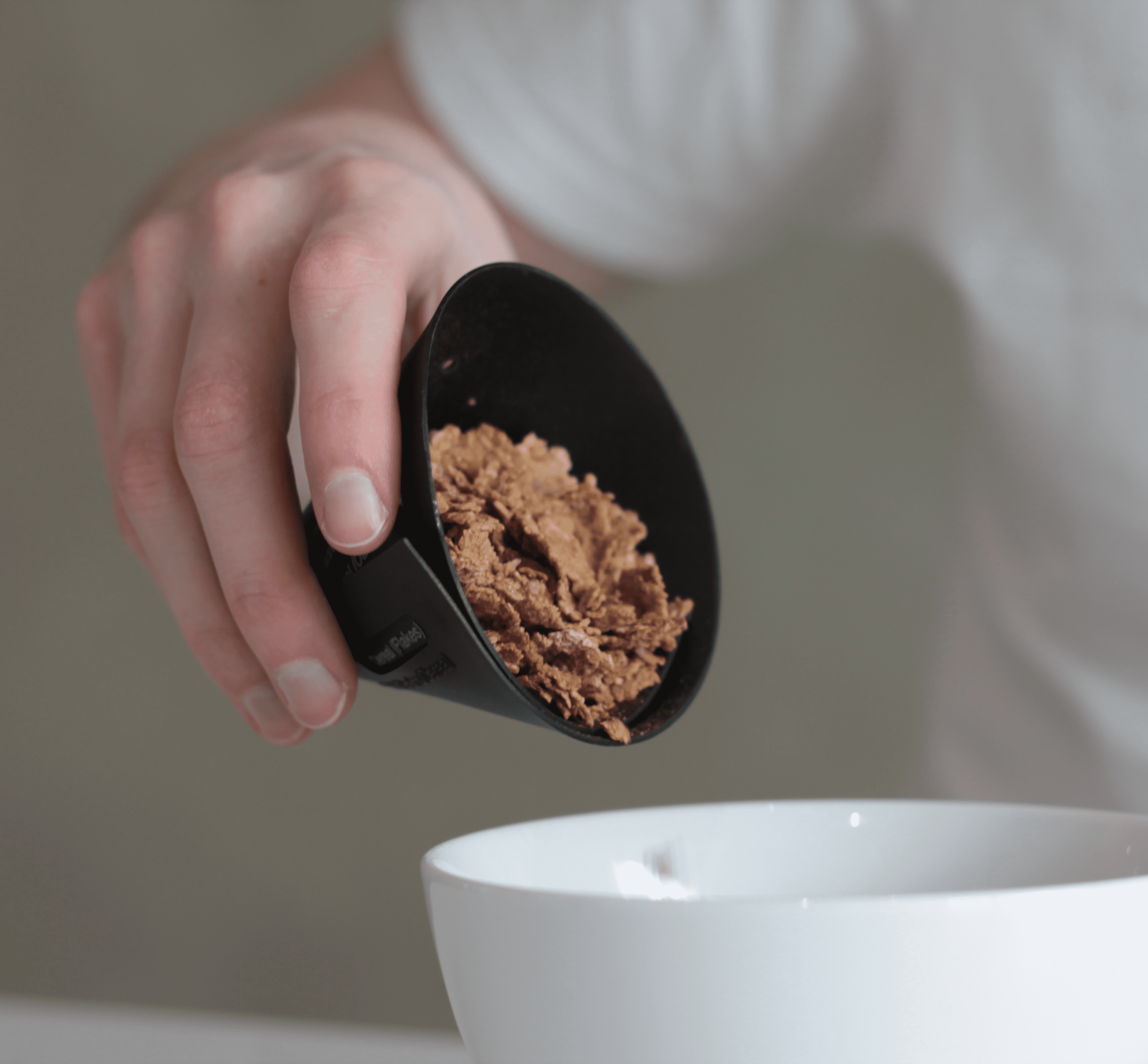The Divide Equally cone by Rodd is a great way to easily measure a healthy portion of dry ingredients during food preparation