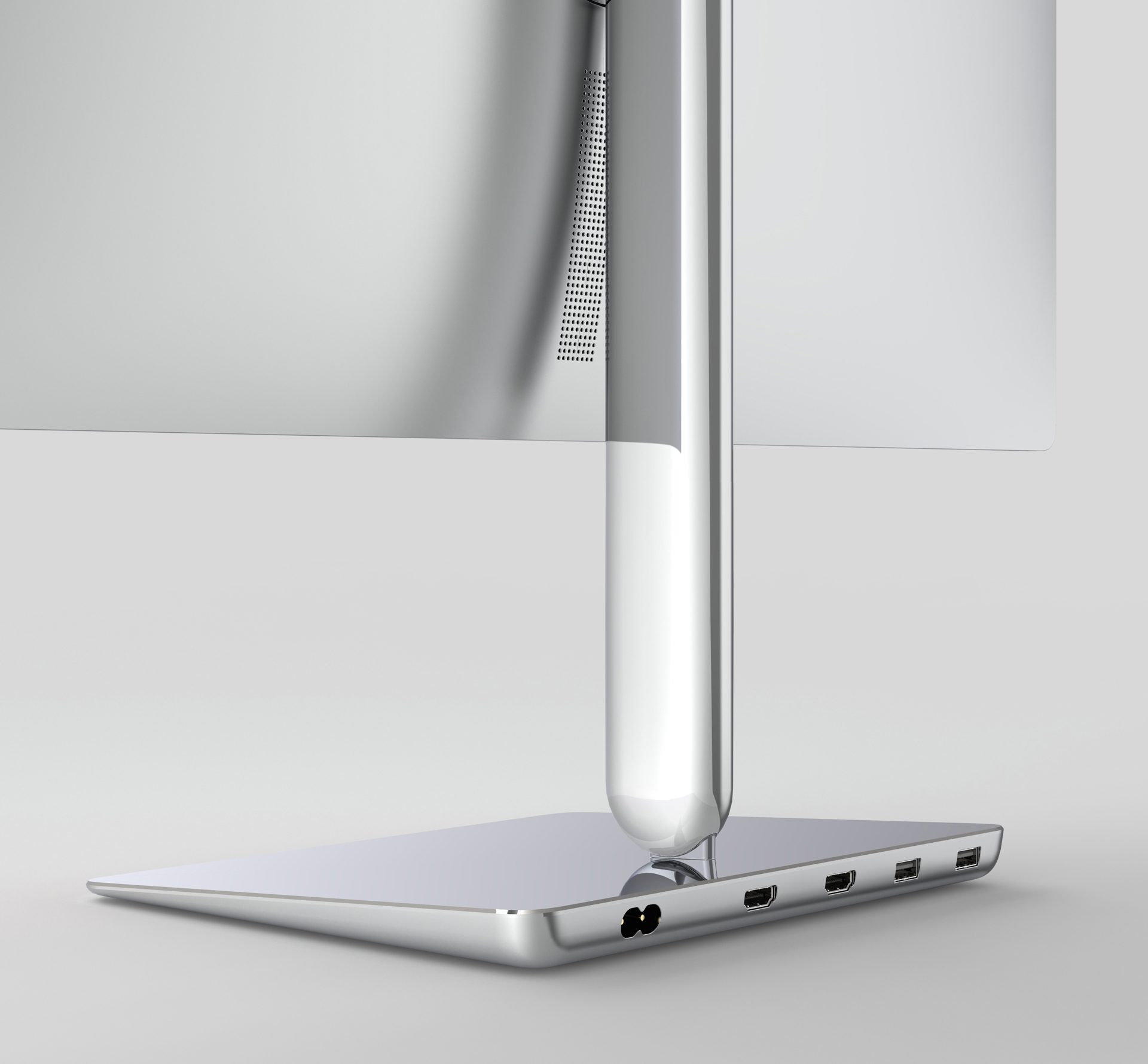 Subtle detailing around the rear connectors for Balance monitor