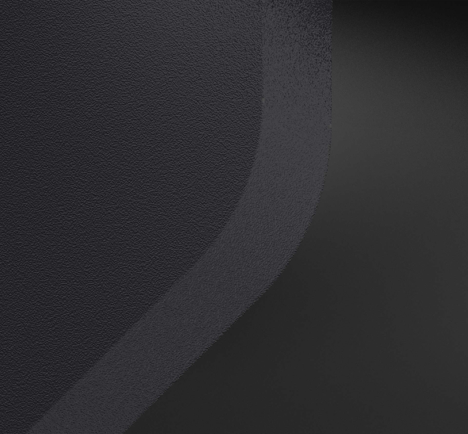 Chamfer detail in black textured plastic