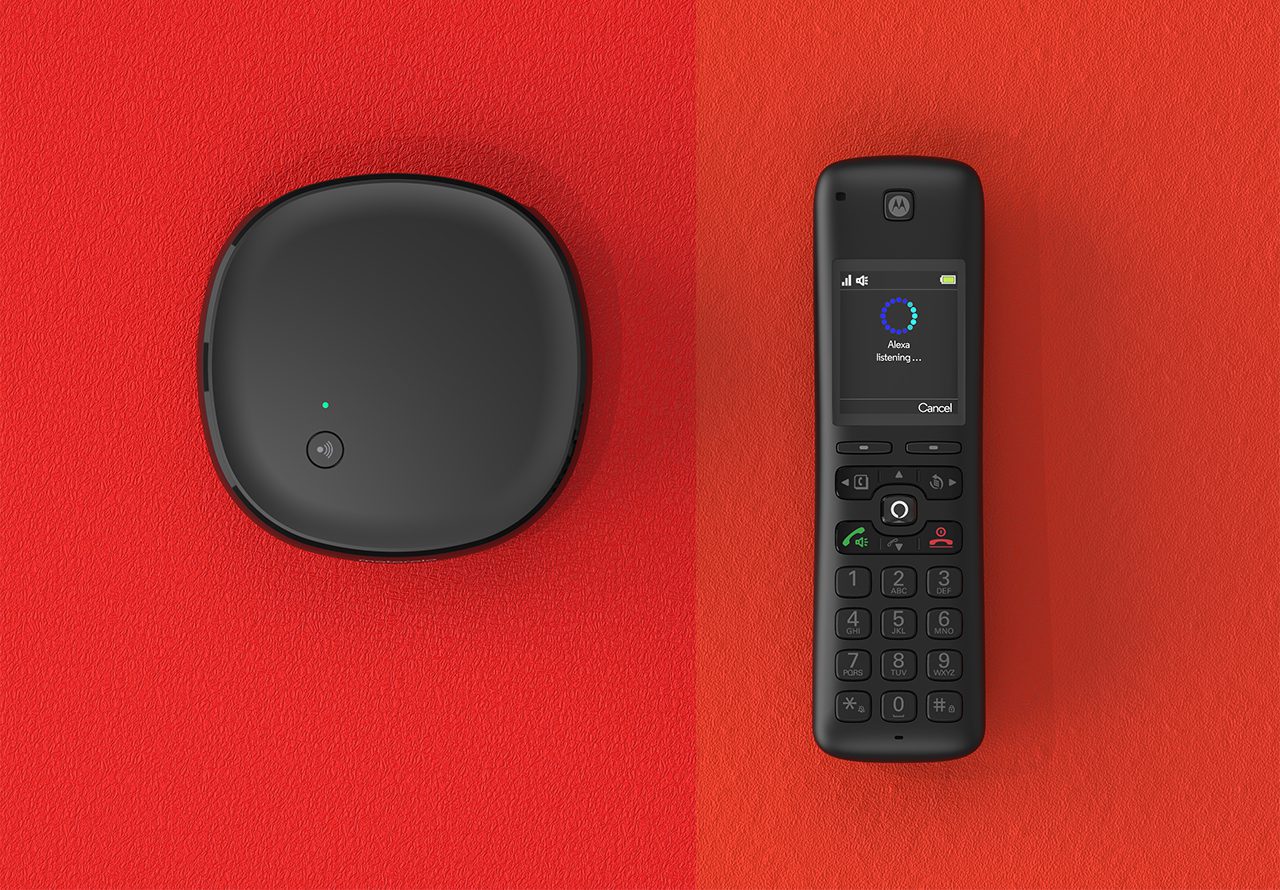 Alexa home phone for SGW on red background