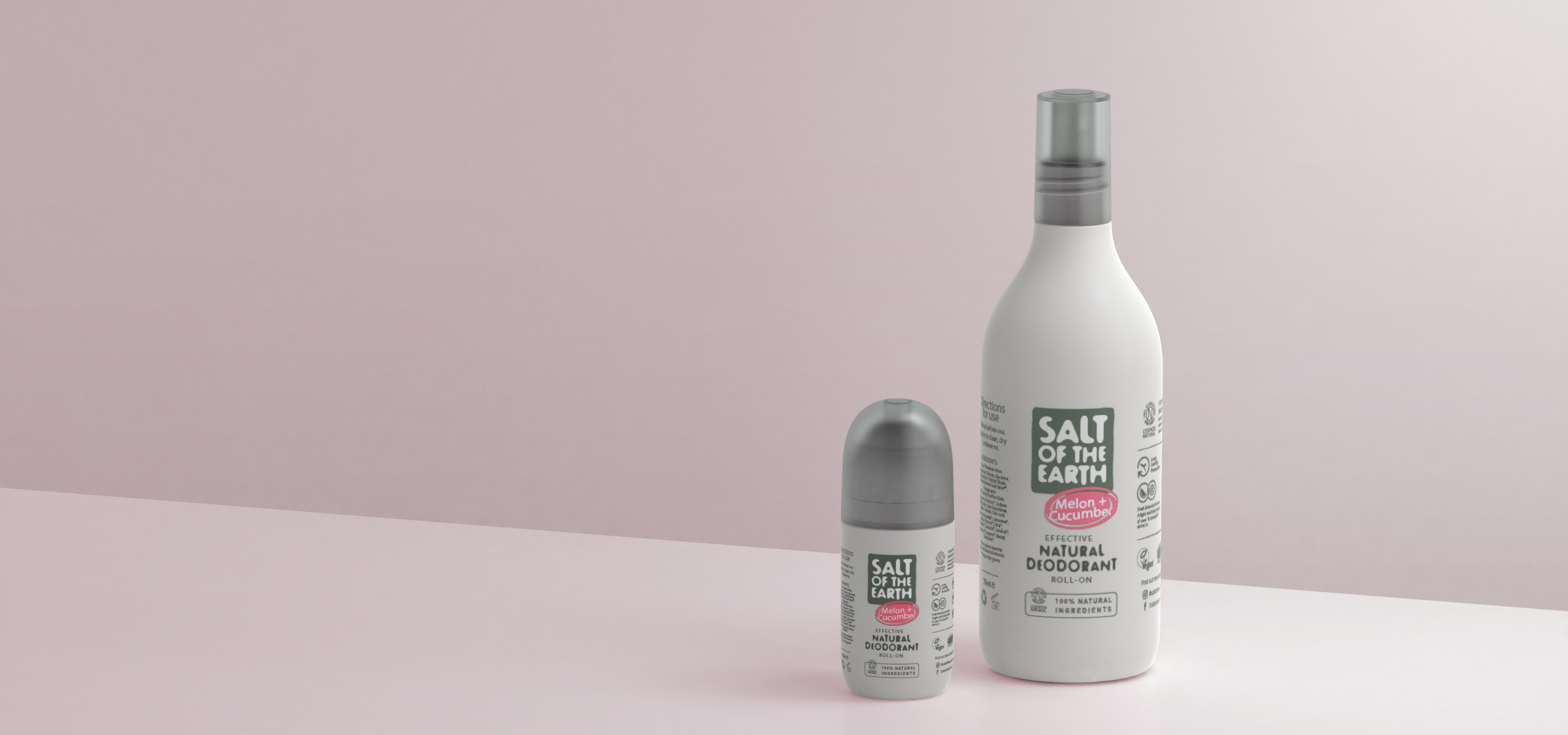 Drive growth with sustainable design. Salt of the Earth refillable roll-on deodorant and refill bottle by Rodd