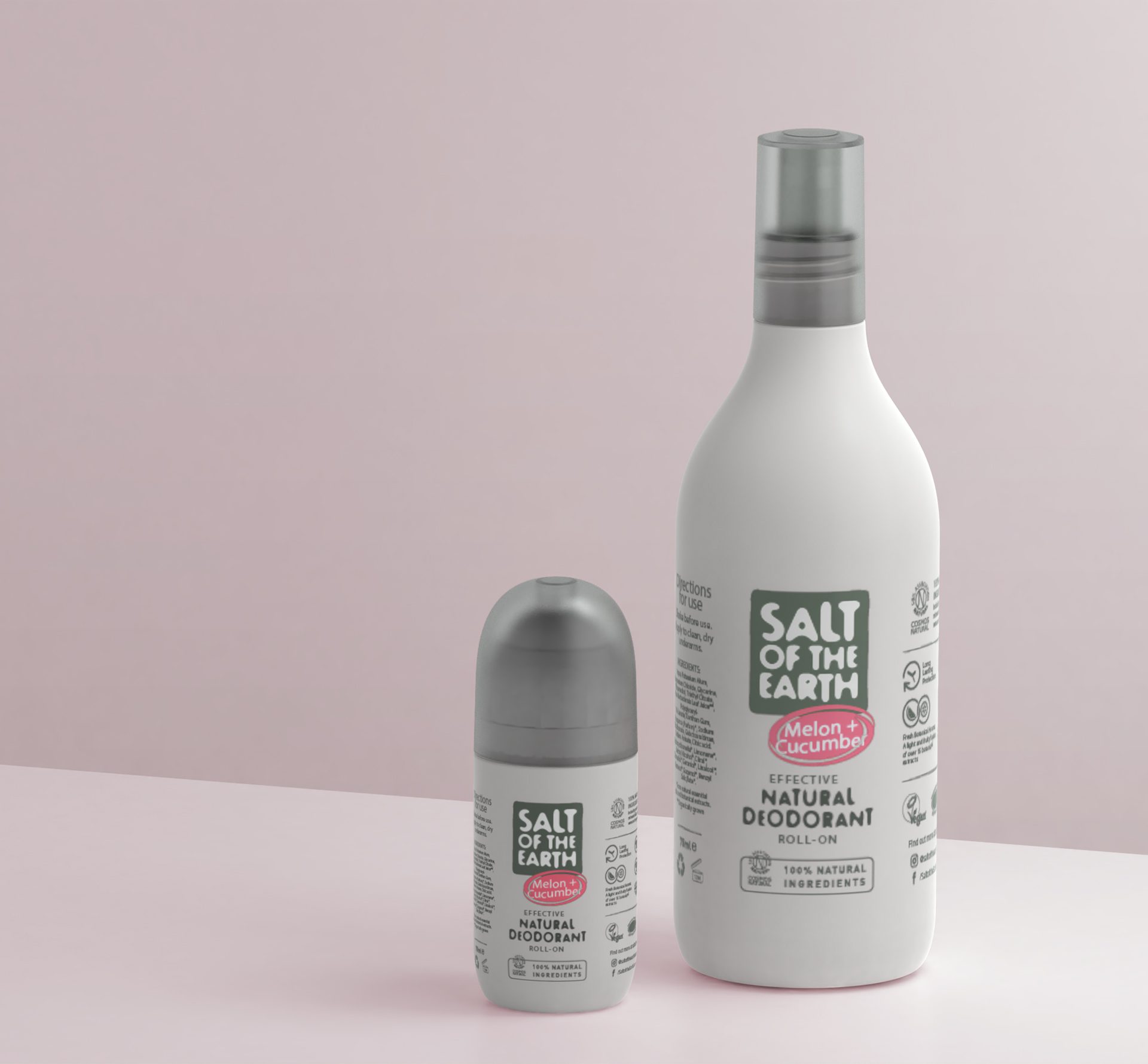 Drive growth with sustainable design. Salt of the Earth refillable roll-on deodorant and refill bottle by Rodd