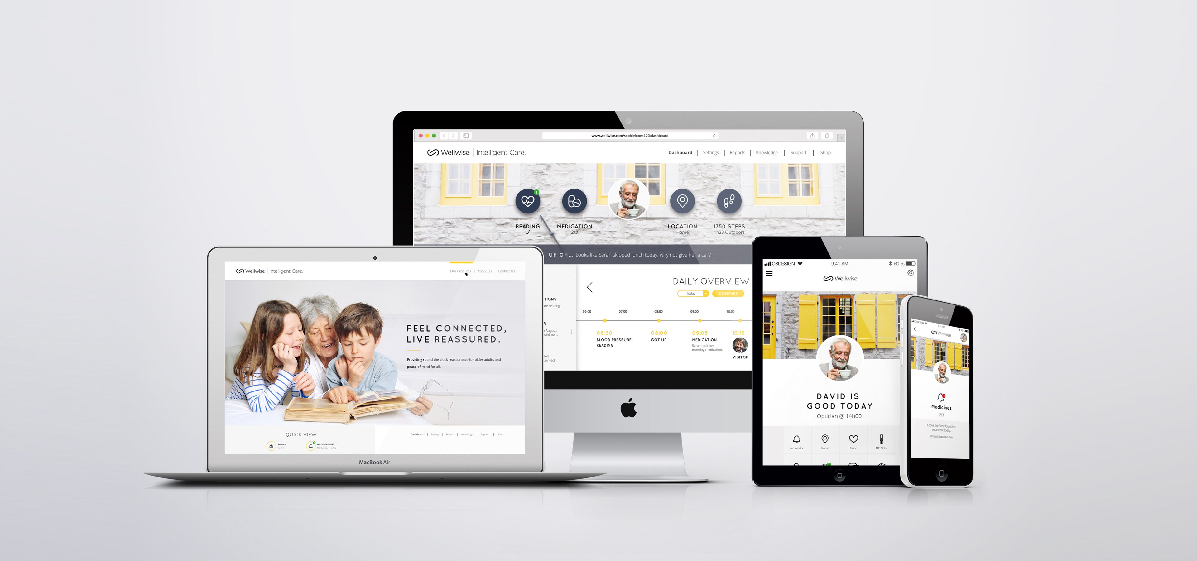 Creating a brand identity for modern ageing. The Wellwise dashboard created by Rodd