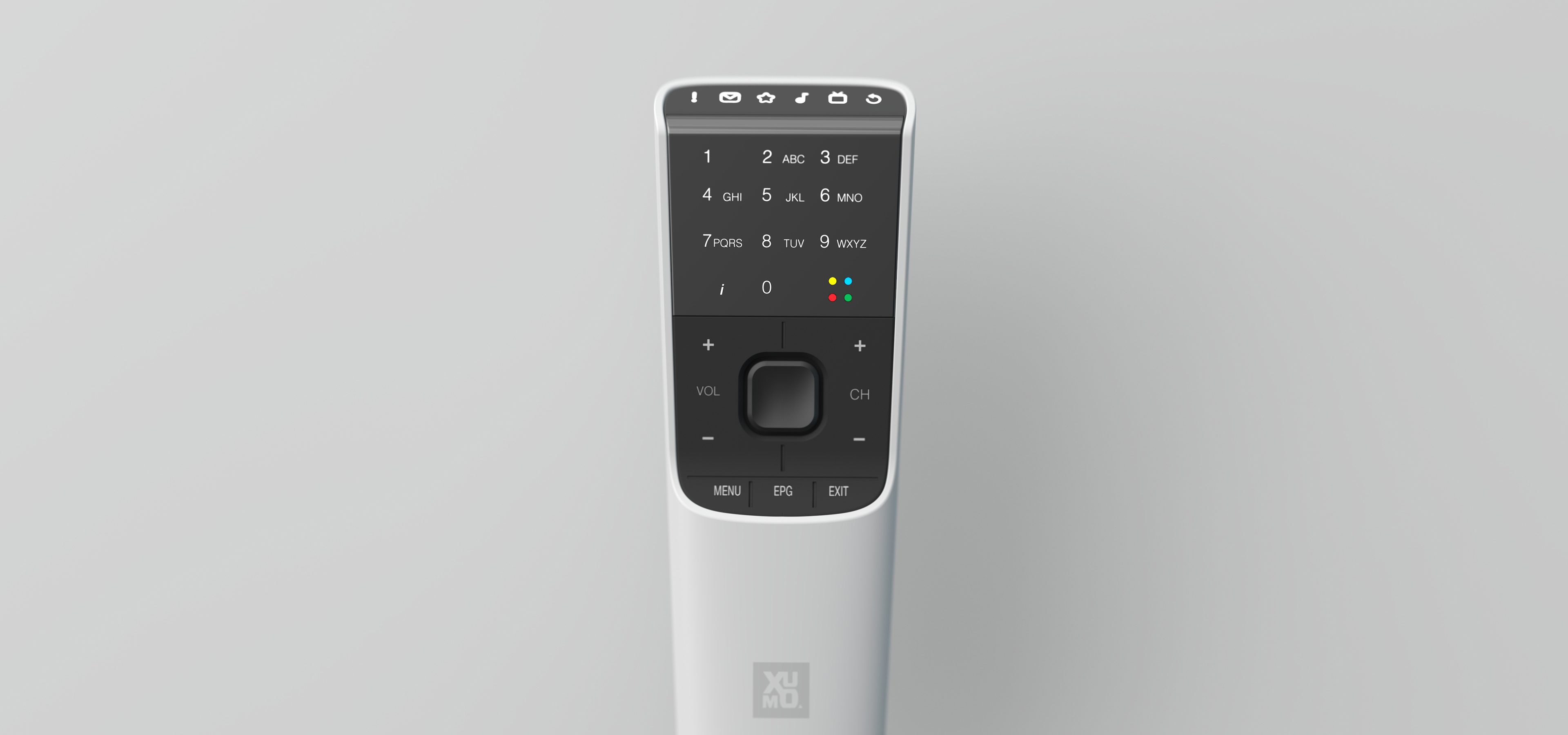 Xumo remote design identity.