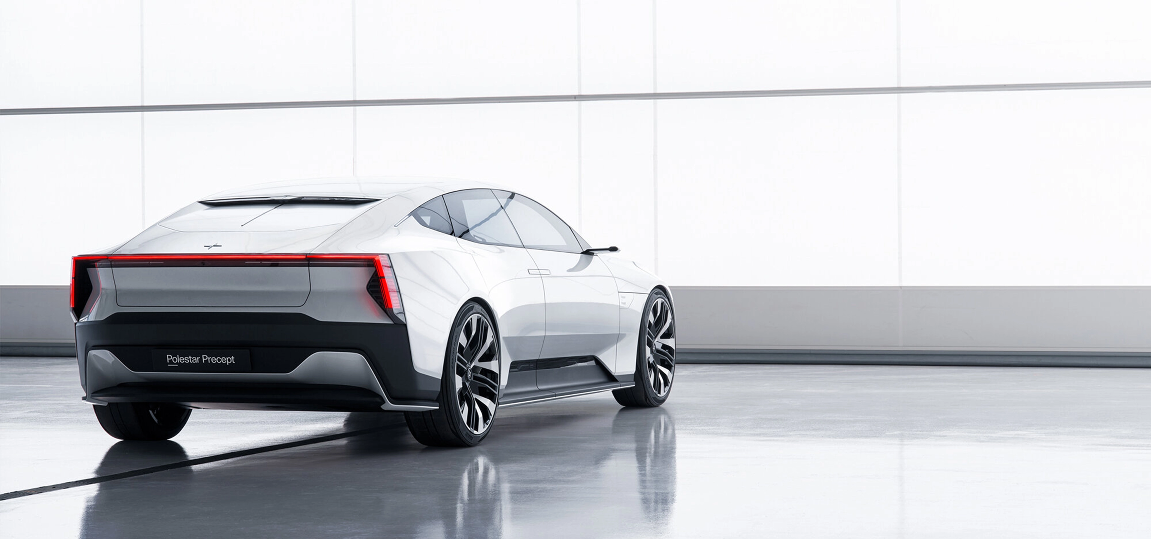 A white Polestar Precept is an example of sustianable design that is rewriting the rule book