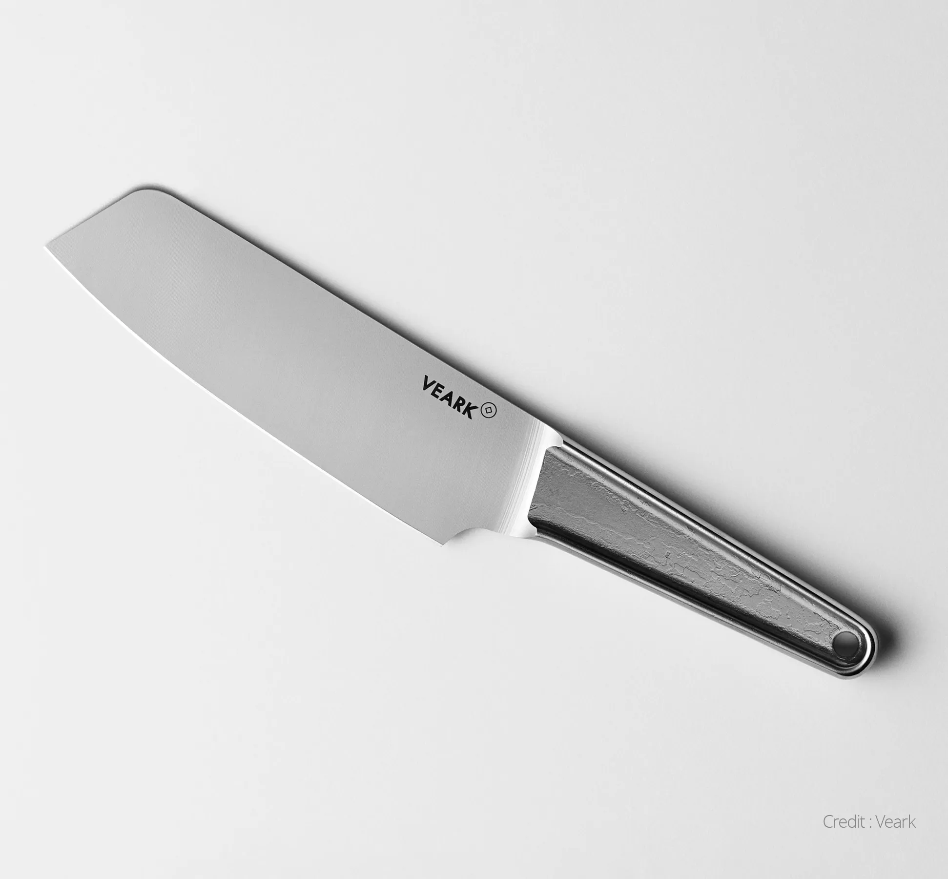 Veark forged knife on a grey background