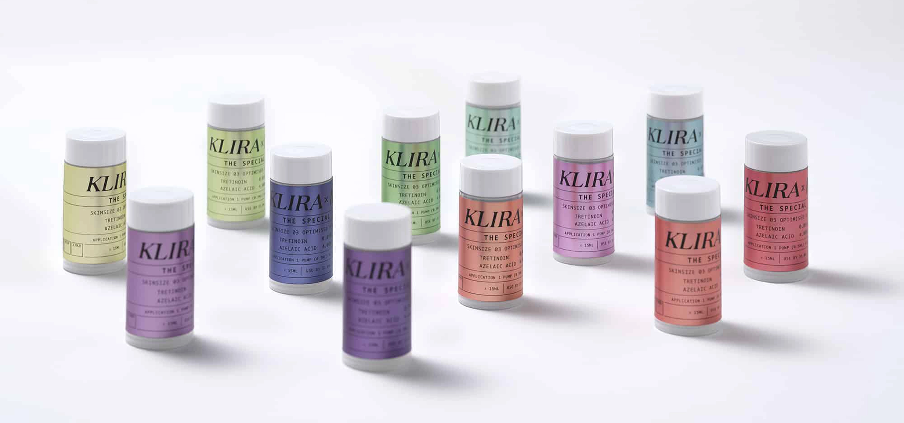 Klira products on white background