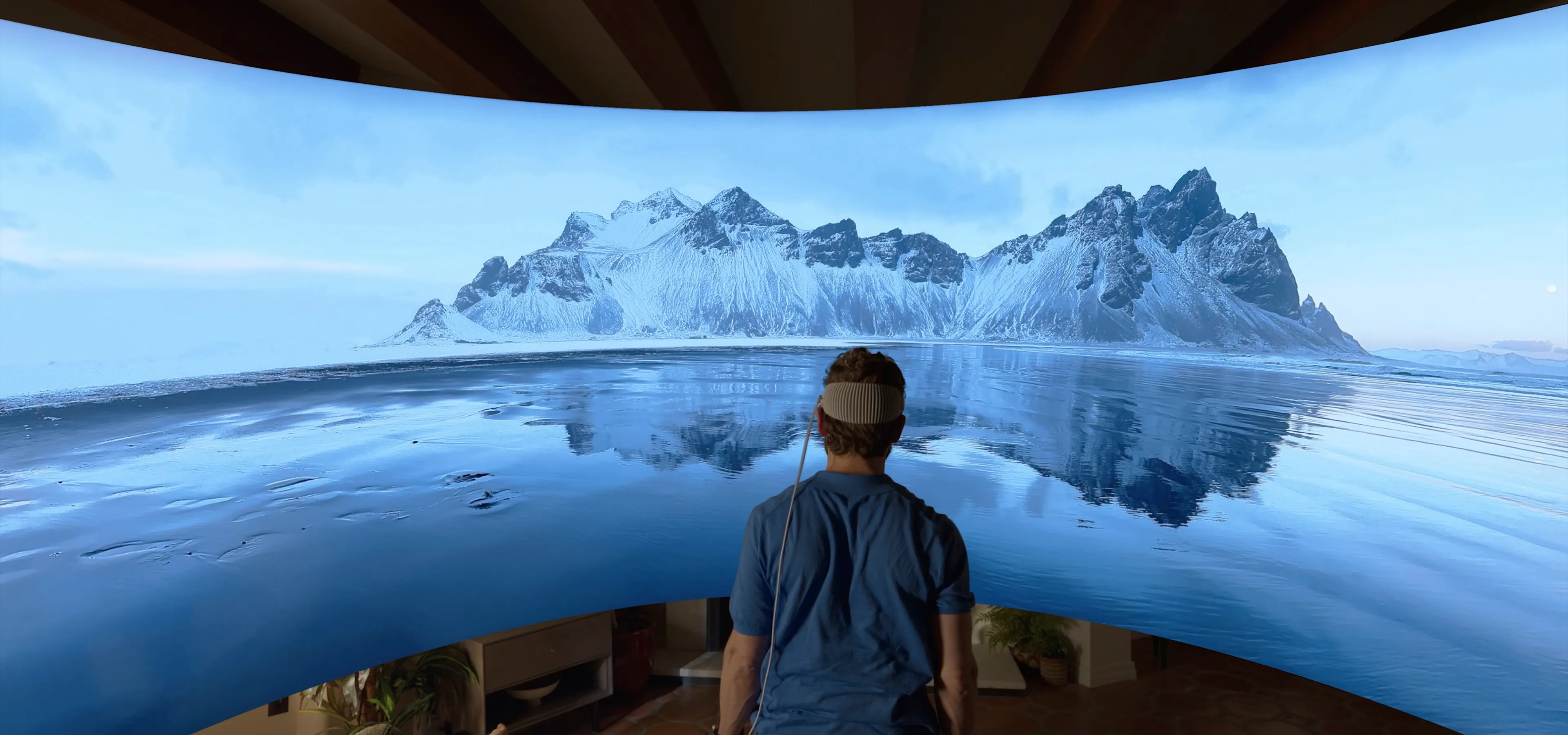 View of immersive cinema on an apple vision pro