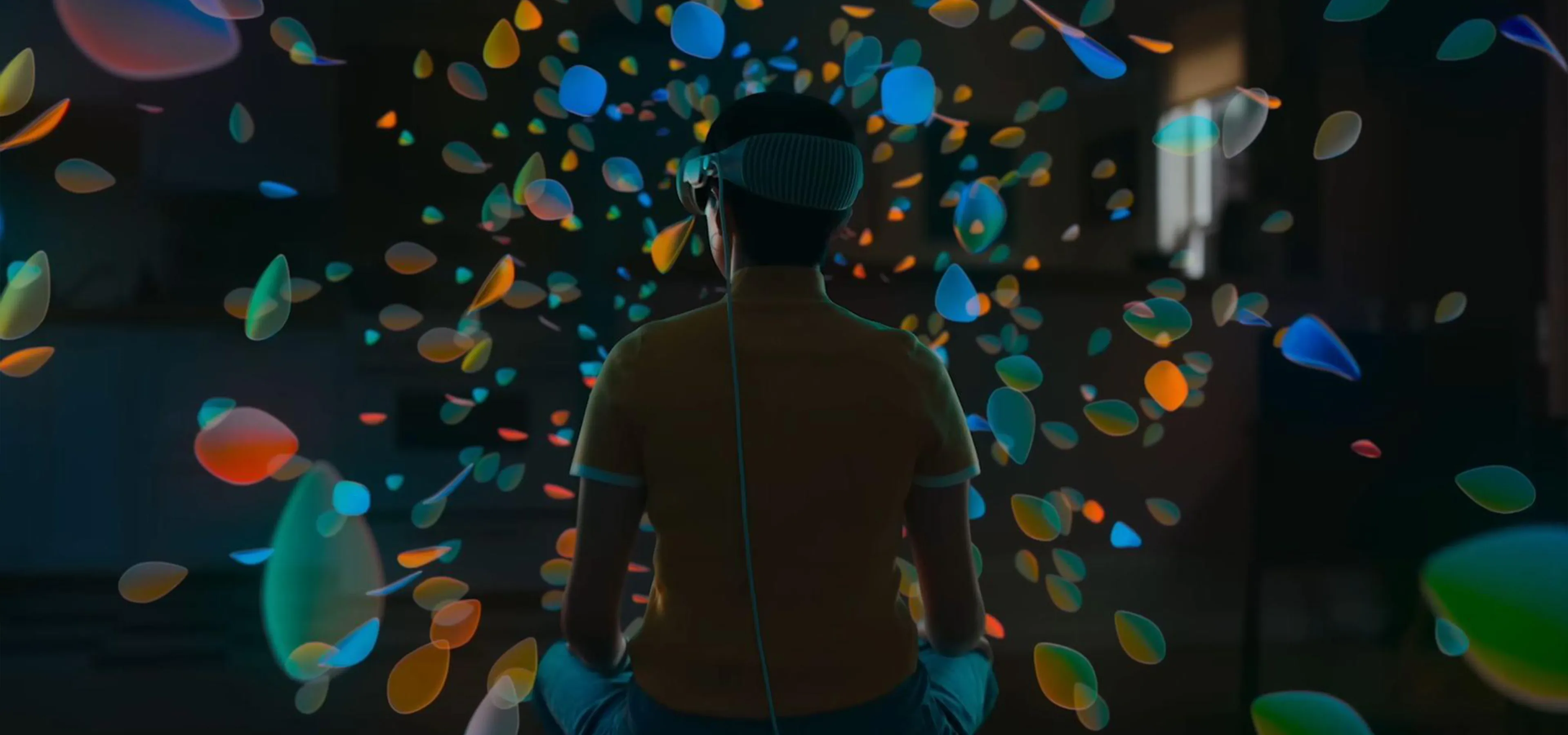View from behind of what is seen on an apple vision pro
