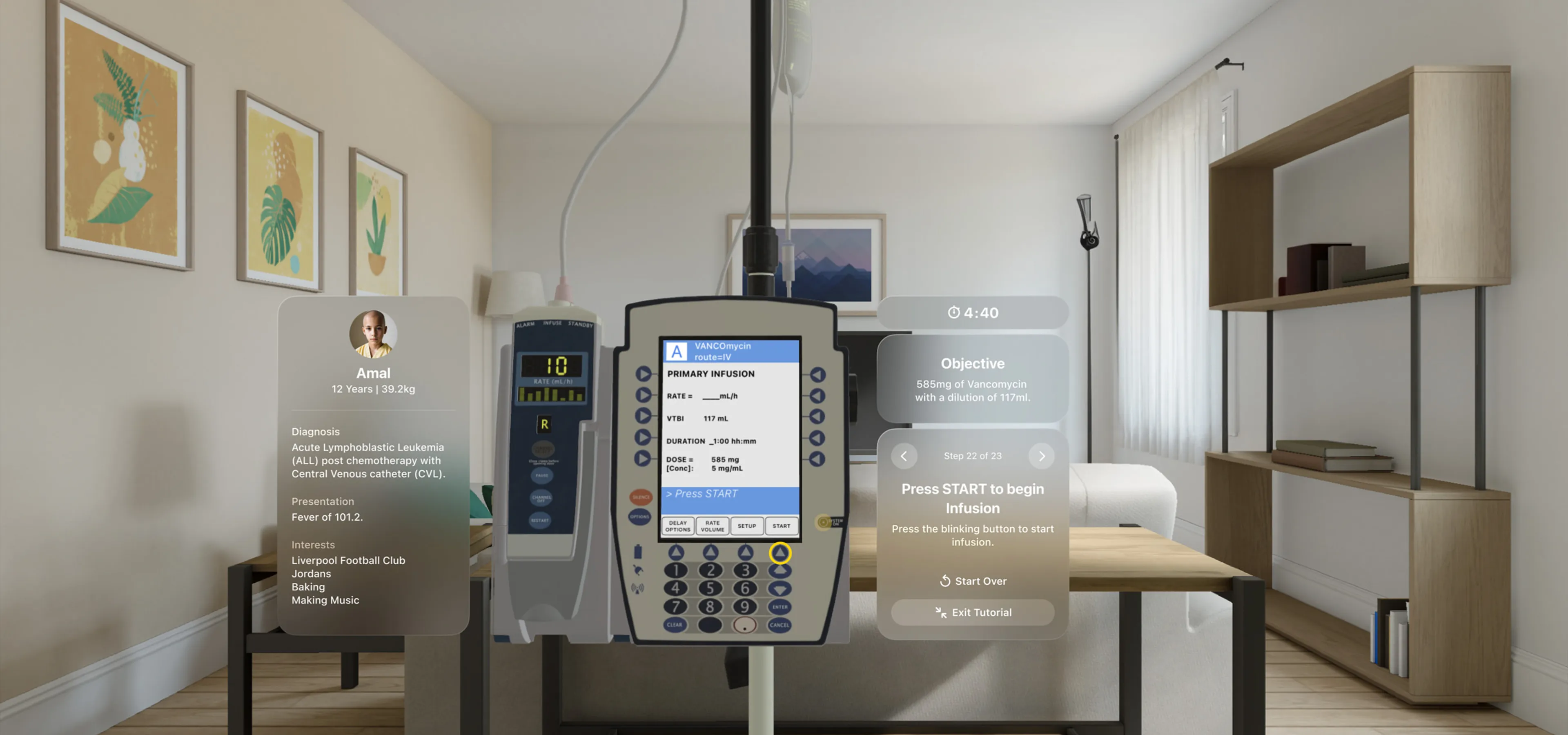 Health data as shown on apple vision pro