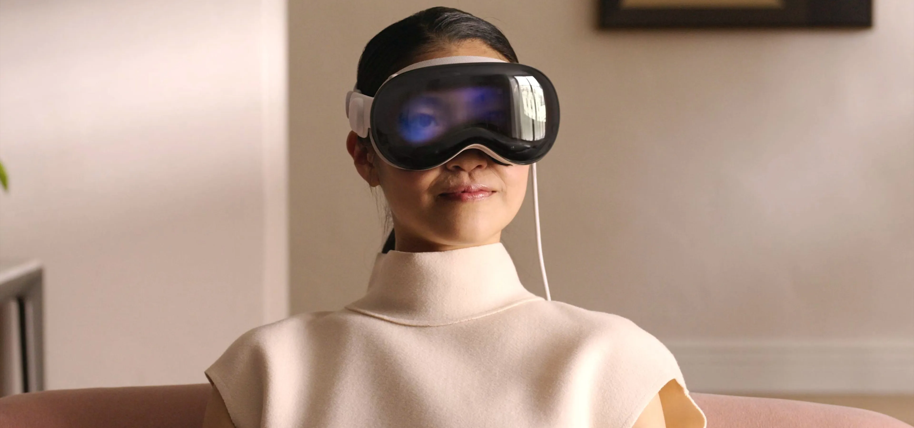 Woman wearing apple vision pro