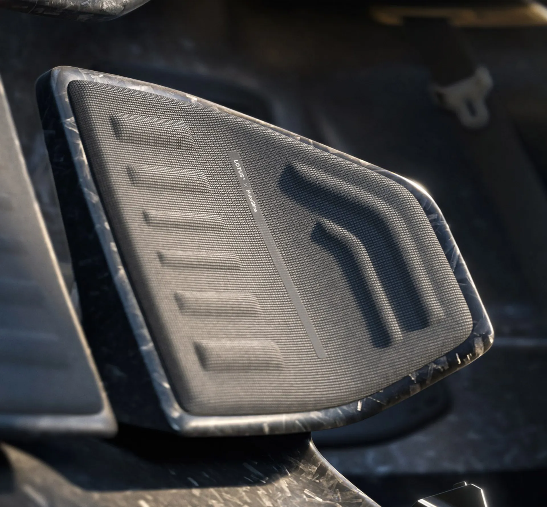 Detail of a Lotus electric car
