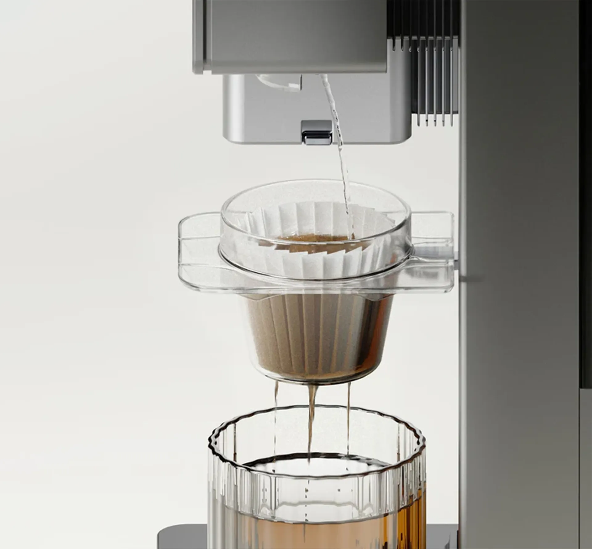 detail of coffee machine brewing