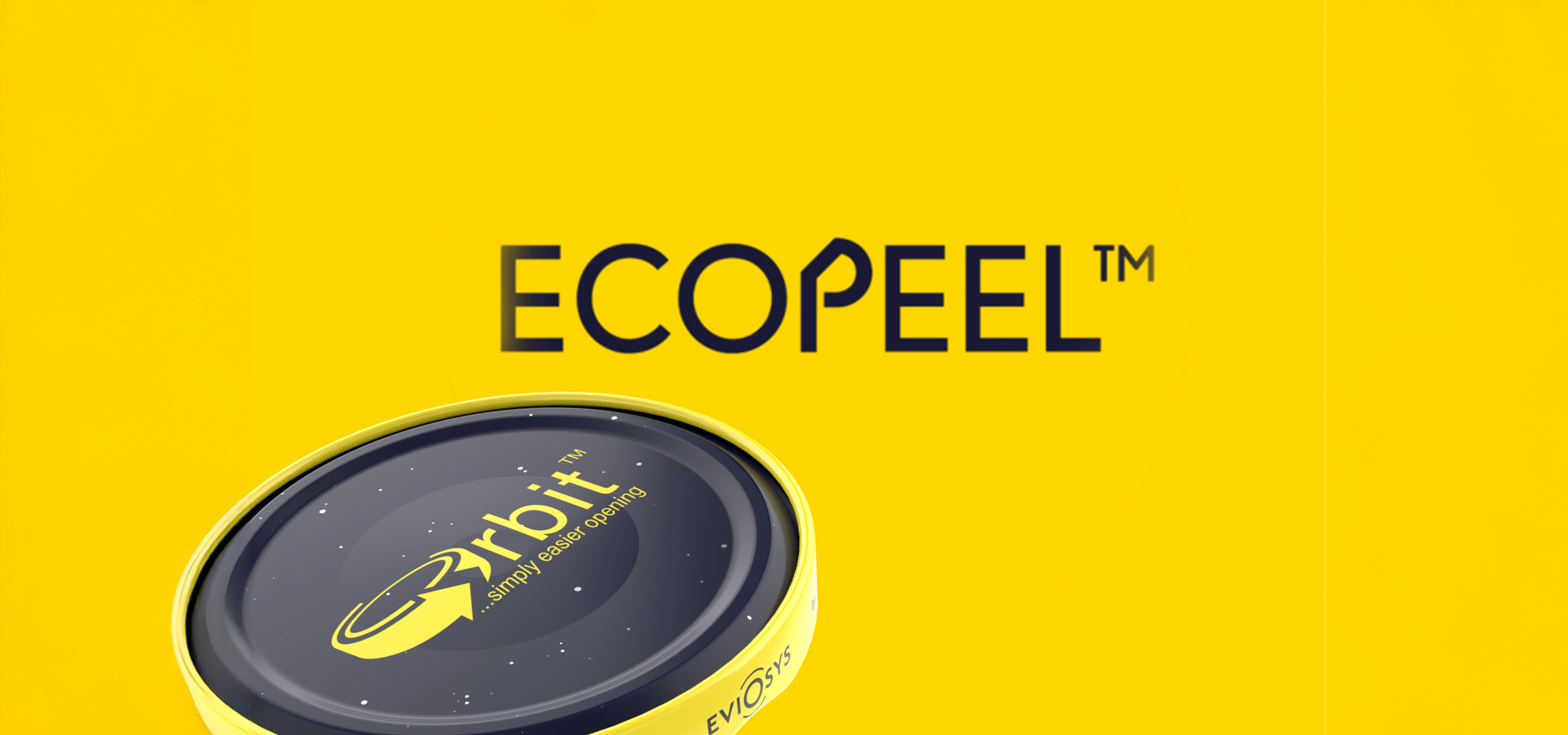 Ecopeel packaging render on a yellow background