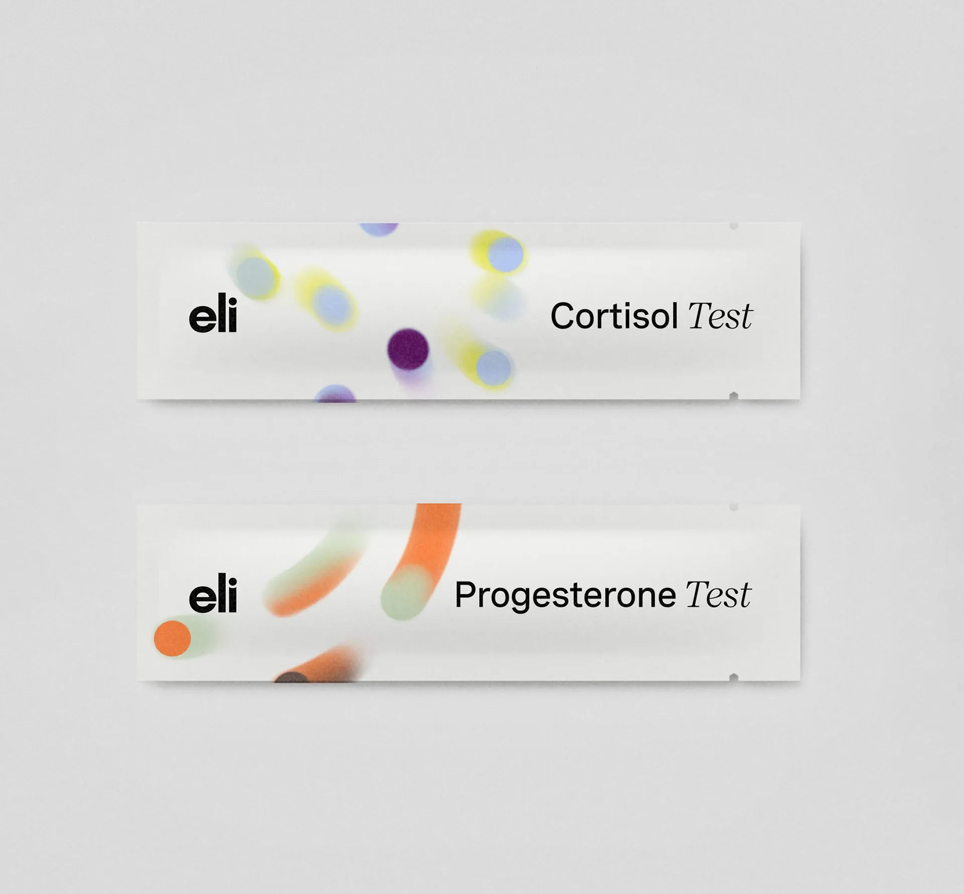 Hormonal test kits on a grey background