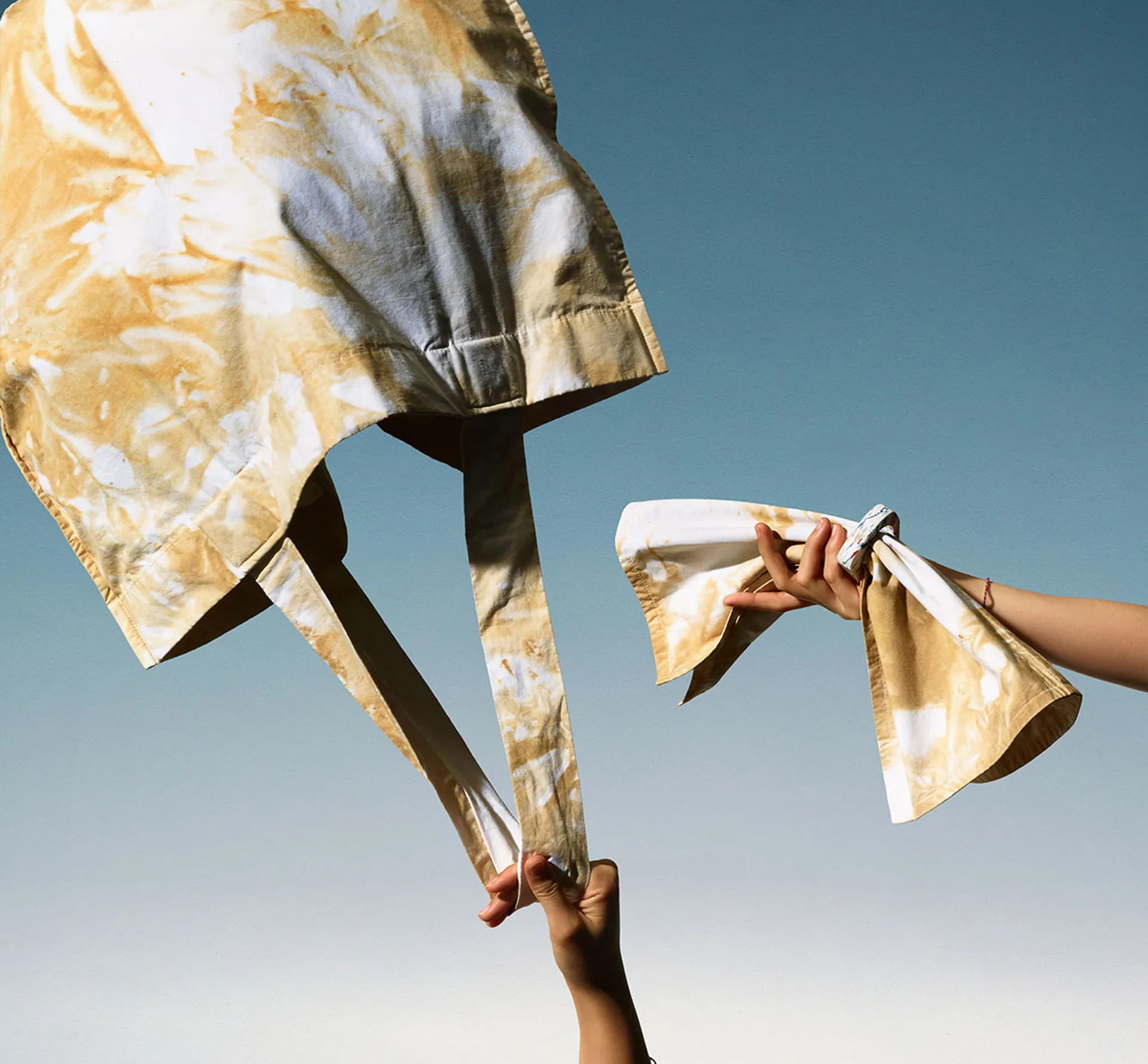recycled shopping bag on blue background